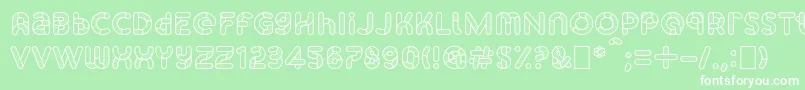 フォントSkrovapartsOutlinedotted1 – 緑の背景に白い文字