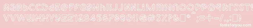 SkrovapartsOutlinedotted1-Schriftart – Weiße Schriften auf rosa Hintergrund