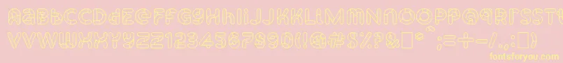 SkrovapartsOutlinedotted1-Schriftart – Gelbe Schriften auf rosa Hintergrund