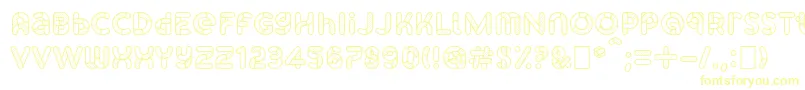 Czcionka SkrovapartsOutlinedotted1 – żółte czcionki na białym tle