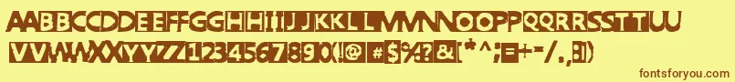 PunkWest-fontti – ruskeat fontit keltaisella taustalla