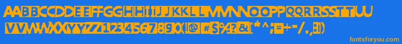 PunkWest-Schriftart – Orangefarbene Schriften auf blauem Hintergrund