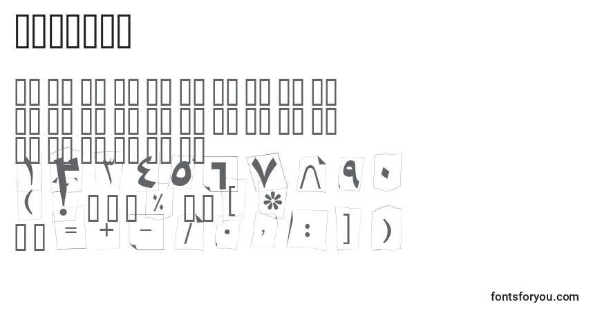 Шрифт BKidnap – алфавит, цифры, специальные символы