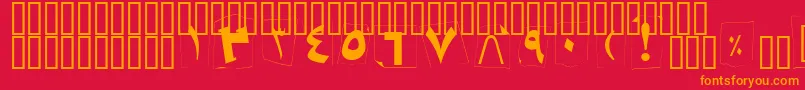 フォントBKidnap – 赤い背景にオレンジの文字