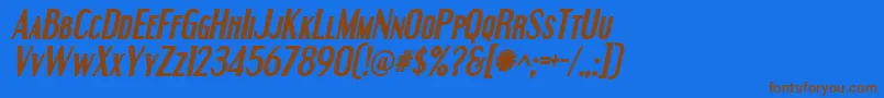 Engeboit Font – Brown Fonts on Blue Background