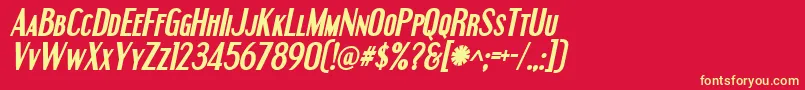 Engeboit Font – Yellow Fonts on Red Background