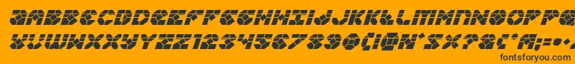 フォントZoomrunnerlaserital – 黒い文字のオレンジの背景