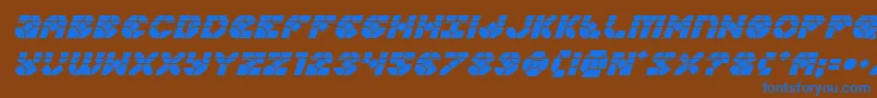 Zoomrunnerlaserital Font – Blue Fonts on Brown Background