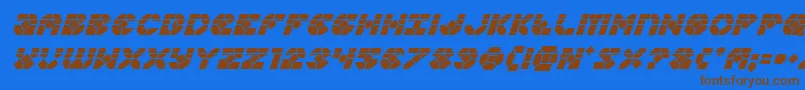 Zoomrunnerlaserital Font – Brown Fonts on Blue Background