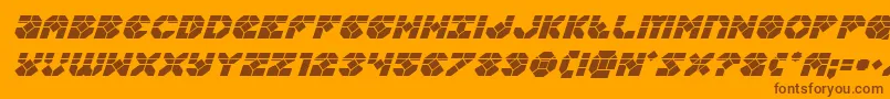 Zoomrunnerlaserital Font – Brown Fonts on Orange Background
