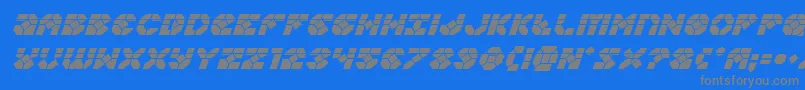 Zoomrunnerlaserital Font – Gray Fonts on Blue Background