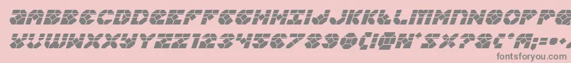 Zoomrunnerlaserital-Schriftart – Graue Schriften auf rosa Hintergrund