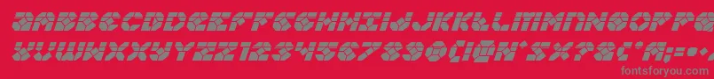 Zoomrunnerlaserital-Schriftart – Graue Schriften auf rotem Hintergrund