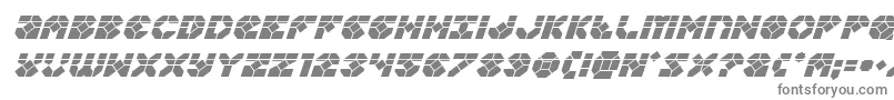 Zoomrunnerlaserital-Schriftart – Graue Schriften auf weißem Hintergrund