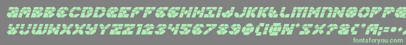 Шрифт Zoomrunnerlaserital – зелёные шрифты на сером фоне