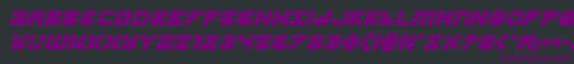 Zoomrunnerlaserital-Schriftart – Violette Schriften auf schwarzem Hintergrund