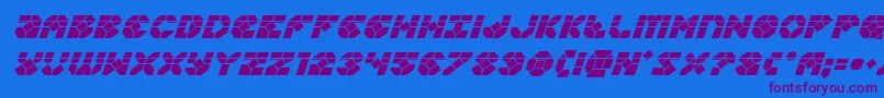 Zoomrunnerlaserital Font – Purple Fonts on Blue Background