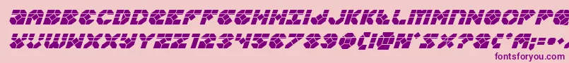 フォントZoomrunnerlaserital – ピンクの背景に紫のフォント