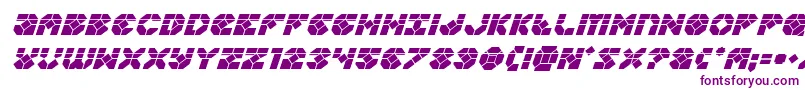 Zoomrunnerlaserital-Schriftart – Violette Schriften auf weißem Hintergrund