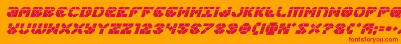 Zoomrunnerlaserital Font – Red Fonts on Orange Background