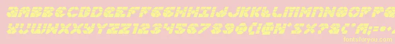 Zoomrunnerlaserital Font – Yellow Fonts on Pink Background