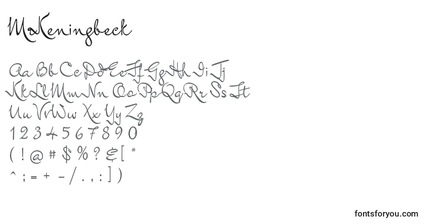 Czcionka MrKeningbeck – alfabet, cyfry, specjalne znaki