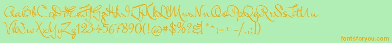 MrKeningbeck Font – Orange Fonts on Green Background