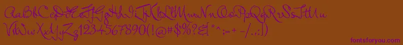 MrKeningbeck Font – Purple Fonts on Brown Background