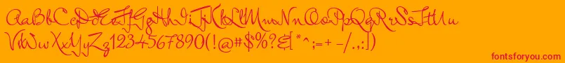 MrKeningbeck Font – Red Fonts on Orange Background