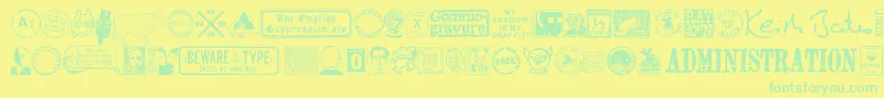 Mailg Font – Green Fonts on Yellow Background
