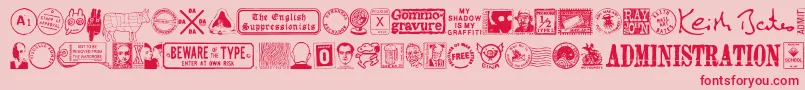 フォントMailg – ピンクの背景に赤い文字