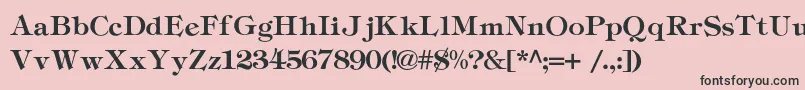 フォントTiffanyc – ピンクの背景に黒い文字