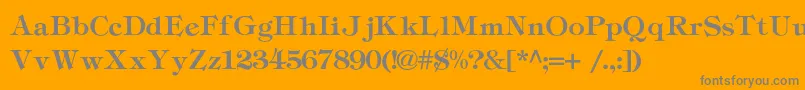 Tiffanyc-Schriftart – Graue Schriften auf orangefarbenem Hintergrund