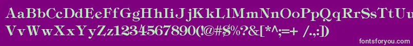 Tiffanyc Font – Green Fonts on Purple Background