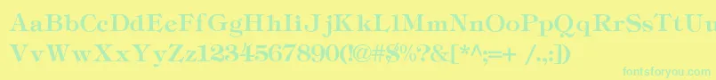 Tiffanyc Font – Green Fonts on Yellow Background