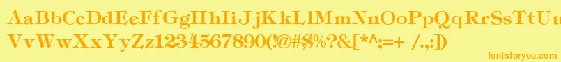 Tiffanyc Font – Orange Fonts on Yellow Background