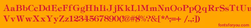 Tiffanyc-Schriftart – Rote Schriften auf orangefarbenem Hintergrund