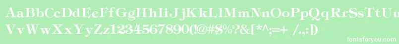 Tiffanyc Font – White Fonts on Green Background