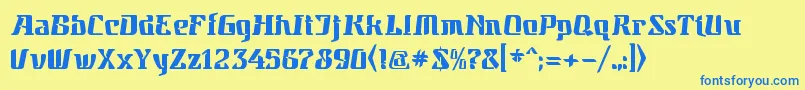 ParahyanganSpace Font – Blue Fonts on Yellow Background