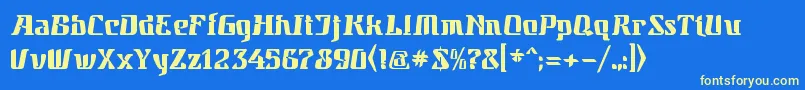 ParahyanganSpace Font – Yellow Fonts on Blue Background