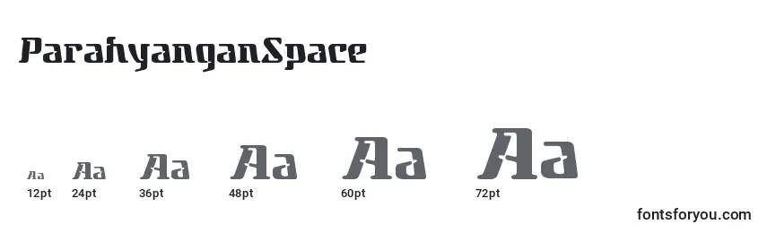 Größen der Schriftart ParahyanganSpace
