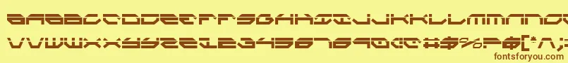 フォントTaskforceLaserCondensed – 茶色の文字が黄色の背景にあります。