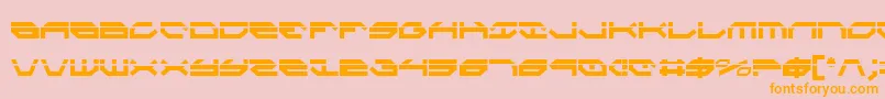 TaskforceLaserCondensed-Schriftart – Orangefarbene Schriften auf rosa Hintergrund