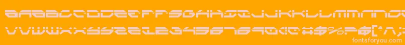 TaskforceLaserCondensed-Schriftart – Rosa Schriften auf orangefarbenem Hintergrund