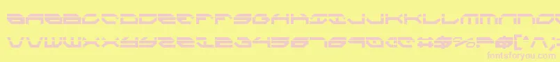 TaskforceLaserCondensed-Schriftart – Rosa Schriften auf gelbem Hintergrund