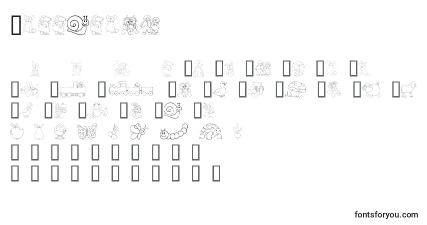 Czcionka Kiddyding – alfabet, cyfry, specjalne znaki