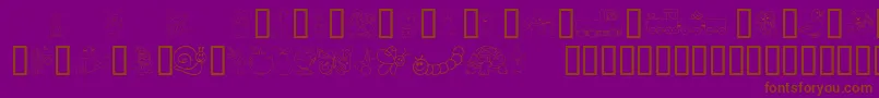 Kiddyding-Schriftart – Braune Schriften auf violettem Hintergrund