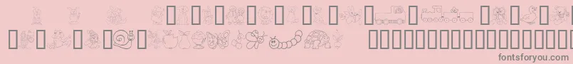 Kiddyding Font – Gray Fonts on Pink Background