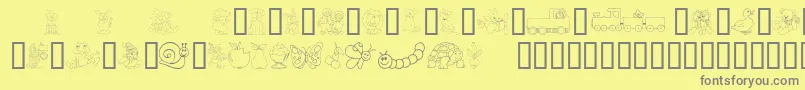 Kiddyding Font – Gray Fonts on Yellow Background