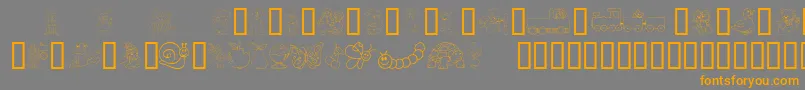 Kiddyding Font – Orange Fonts on Gray Background